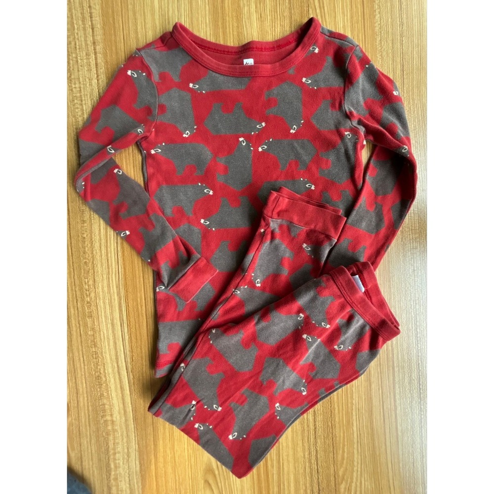 Girls Tea Collection Red Polar Bear Pajama Set Size 8